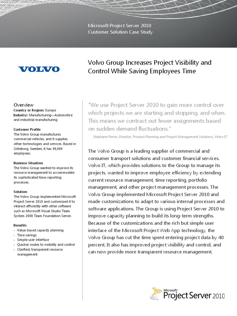 Volvo's Project Efficiency Boost | PDF | Share Point | Web Application