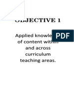 Objective 1: Applied Knowledge of Content Within and Across Curriculum Teaching Areas