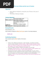 Objectives: Lesson Plan 4-7: The Law of Sines and The Law of Cosines