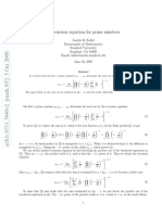 A Recursion Equation For Prime Numbers