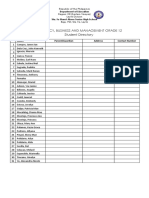 Accountancy, Business and Management Grade 12 Student Directory