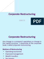 Corporate Restructuring: Unit: D