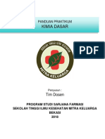 Panduan Praktikum Kimia Dasar 2018