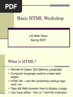 Basic HTML Workshop: LIS Web Team Spring 2007