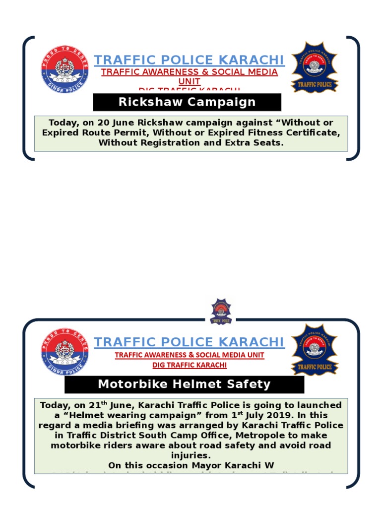 Traffic Police Karachi: Rickshaw Campaign | PDF | Technology & Engineering