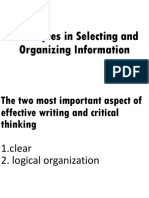 Techniques in Selecting and Organizing Information