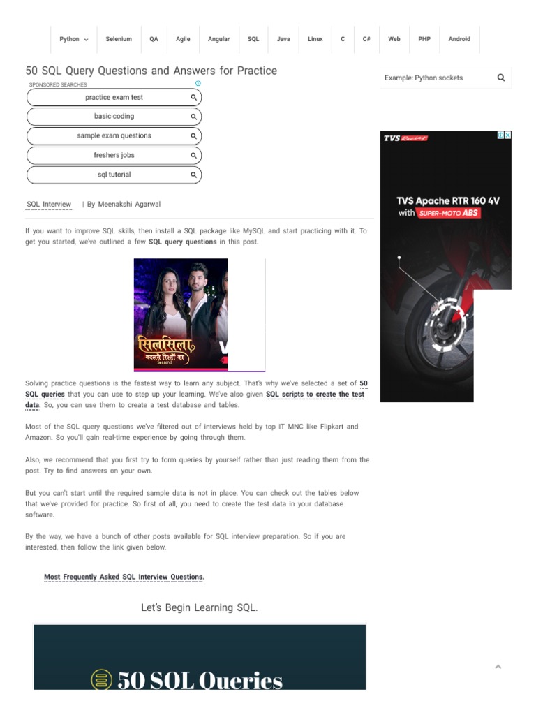 50 sql query questions you should practice for interview pdf