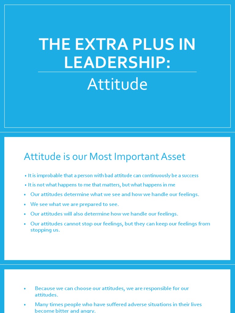Leadership Attitude: Key to Success | PDF | Attitude (Psychology ...