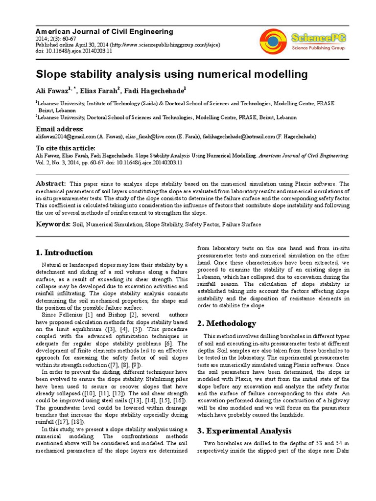 Slope Stability Analysis with Numerical Modeling | PDF | Geotechnical ...