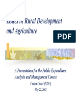 Issues in Rural Development and Agriculture: A Presentation For The Public Expenditure Analysis and Management Course