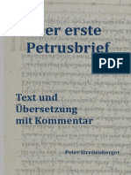 Der Erste Petrusbrief Text Und Ubersetzung Mit Kommentar. Peter Sreitenberger. 