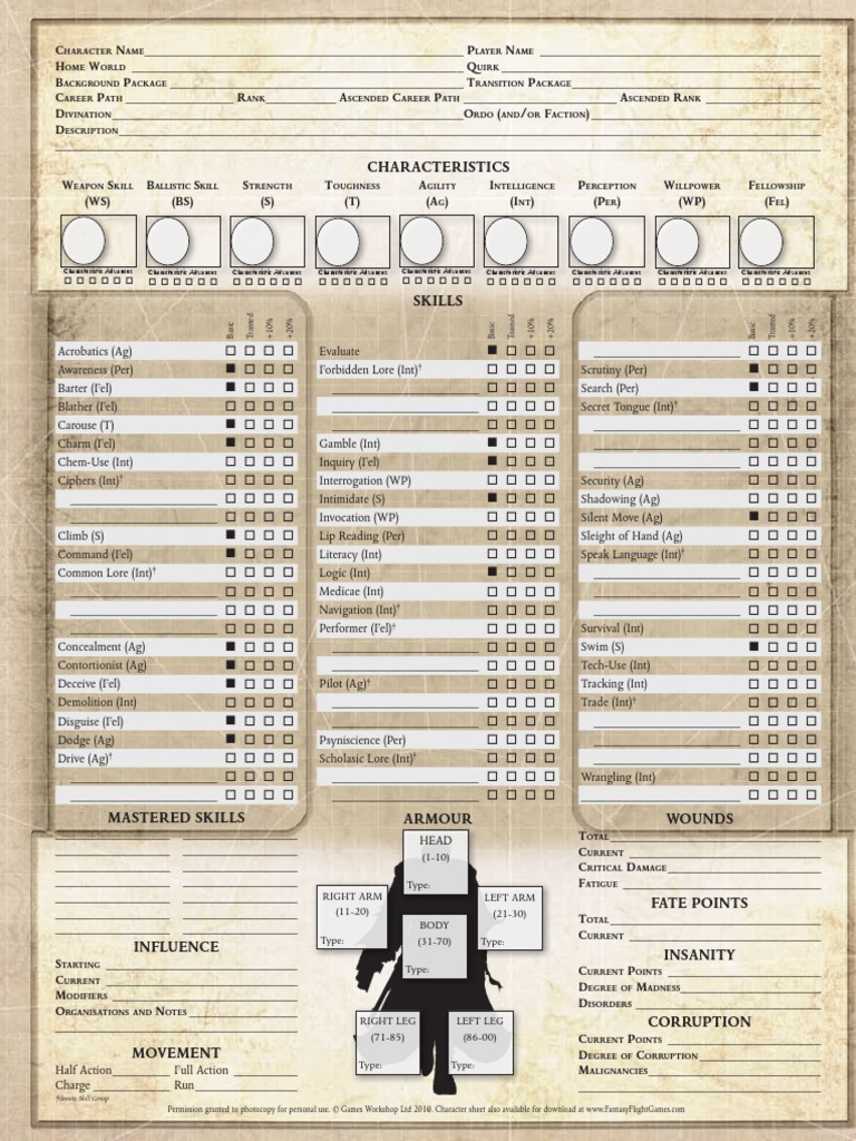 Dark Heresy AscensionCharacterSheet PDF PDF Leisure