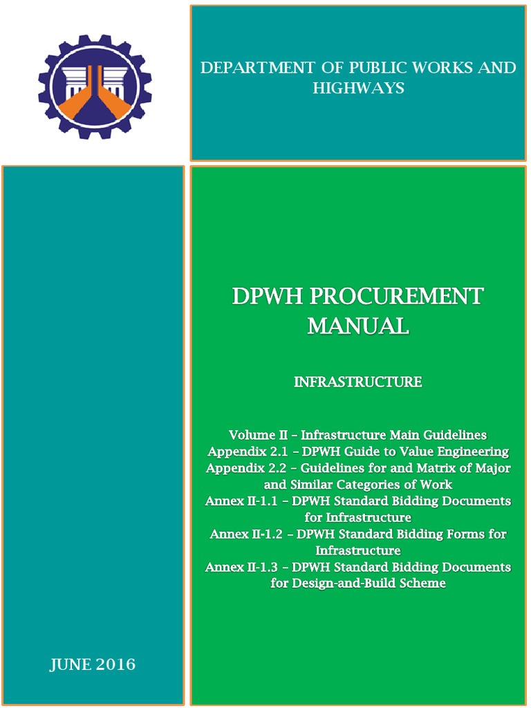 Dpwh Procurement Manual Volume Ii Pdf Procurement Asian Development Bank