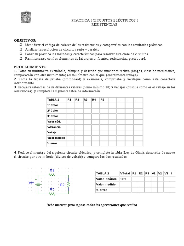 Análisis de Resistencias y Circuitos Eléctricos | PDF | Resistencia ...