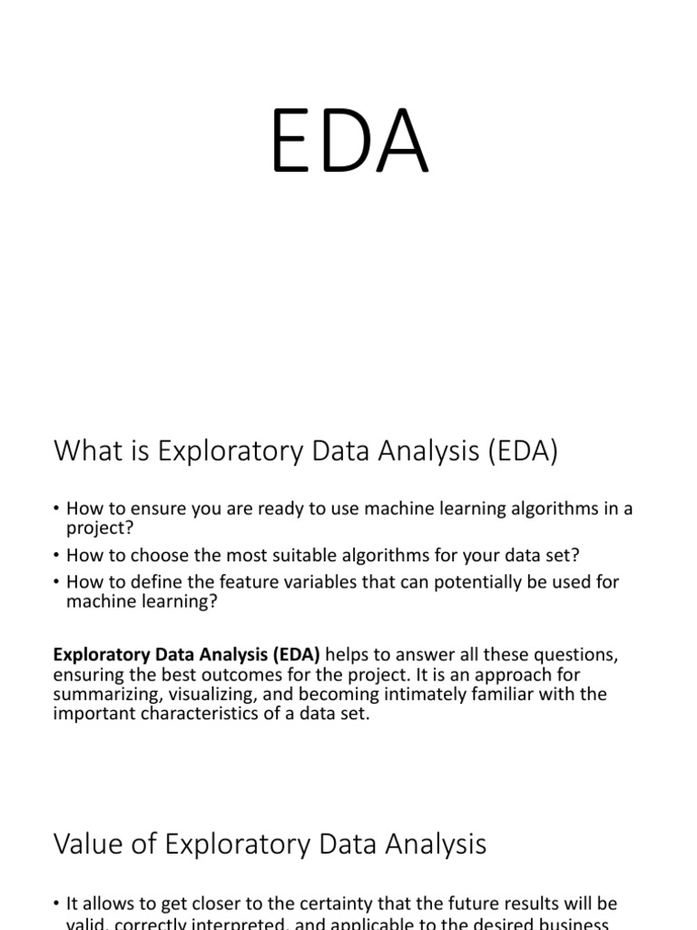 Eda | Data Analysis | Machine Learning