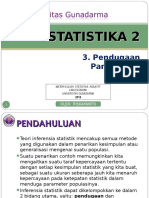 Statistika II - Pertemuan 3 Pendugaan Parameter 1