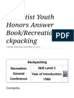 Adventist Youth Honors Answer Book/Recreation/Ba Ckpacking