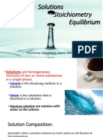 Solutions Stoichiometry Equilibrium
