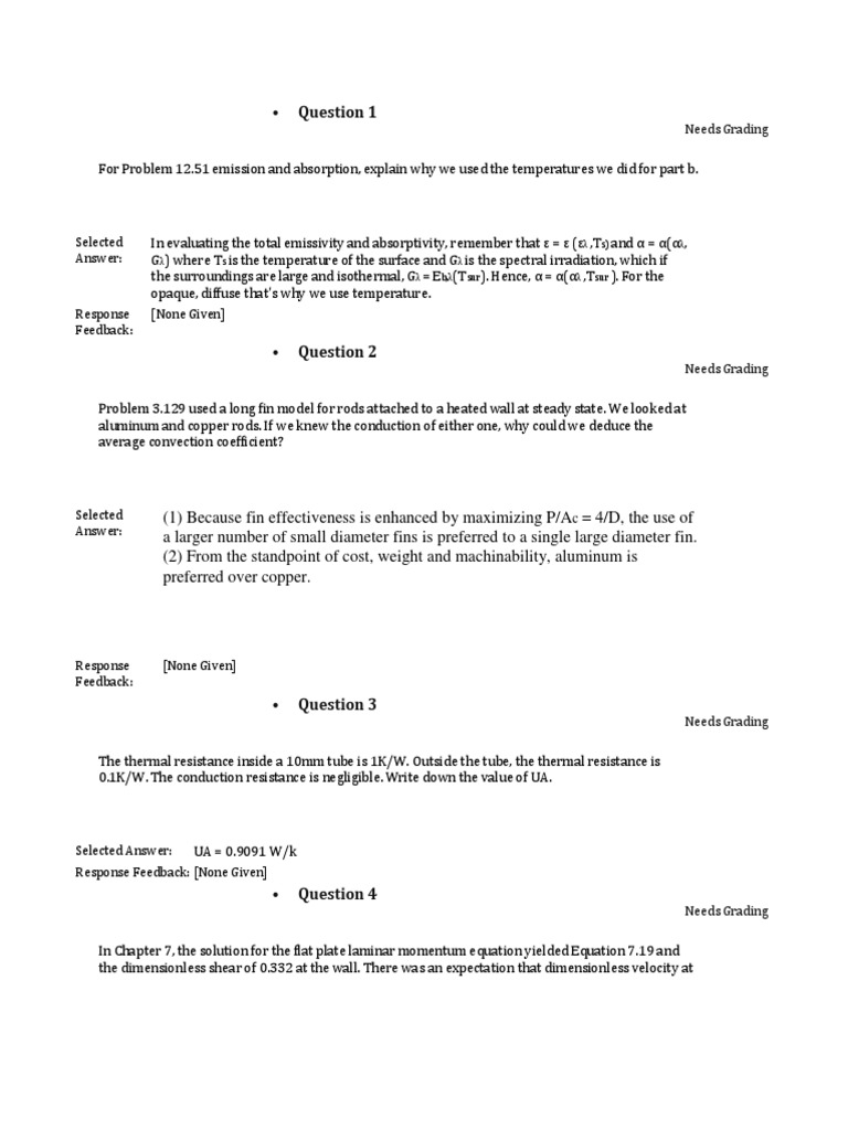 Heat Transfer Final Exam Review | PDF | Heat Transfer | Fluid Dynamics
