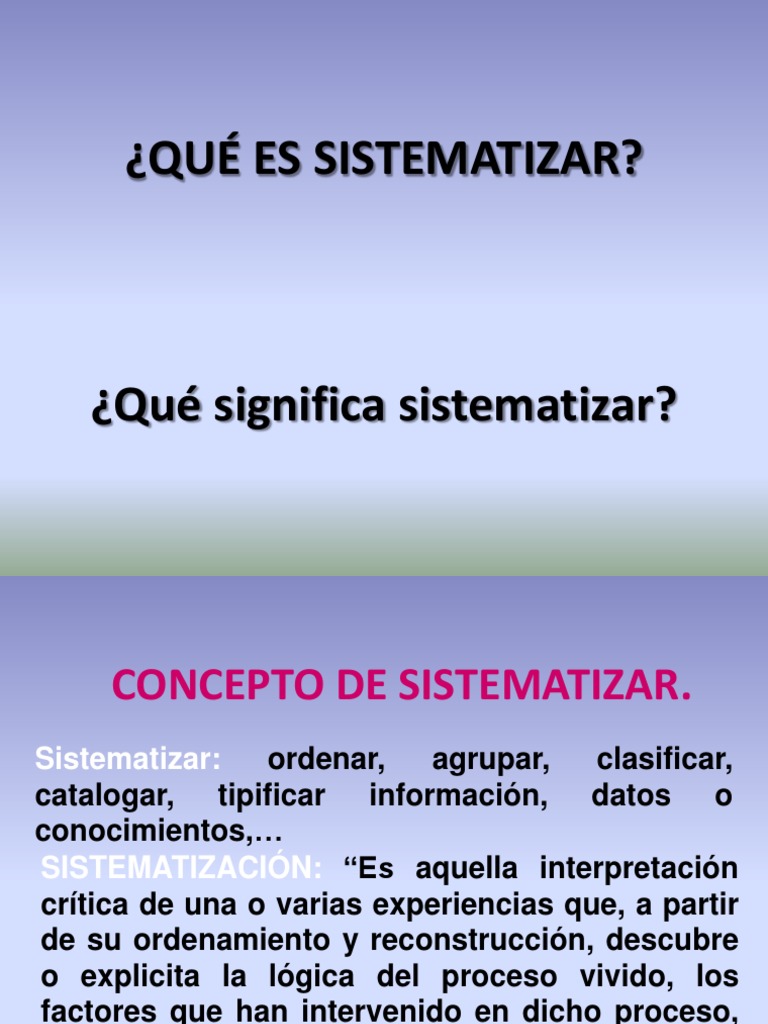 Como Sistematizar | PDF | Evaluación | Conocimiento