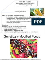 Using DNA To Identify GMO Foods PCR/DNA Fingerprinting: BIOL1500 - Lab 10