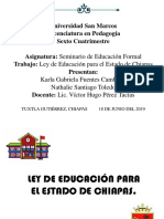 Ley de Educación para El Estado de Chiapas - Art 1 Al 60