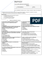 Evaluacion Ciencias Naturales 8vo