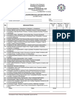 Classroom Evaluation Checklist: Department of Education Division of Agusan Del Sur