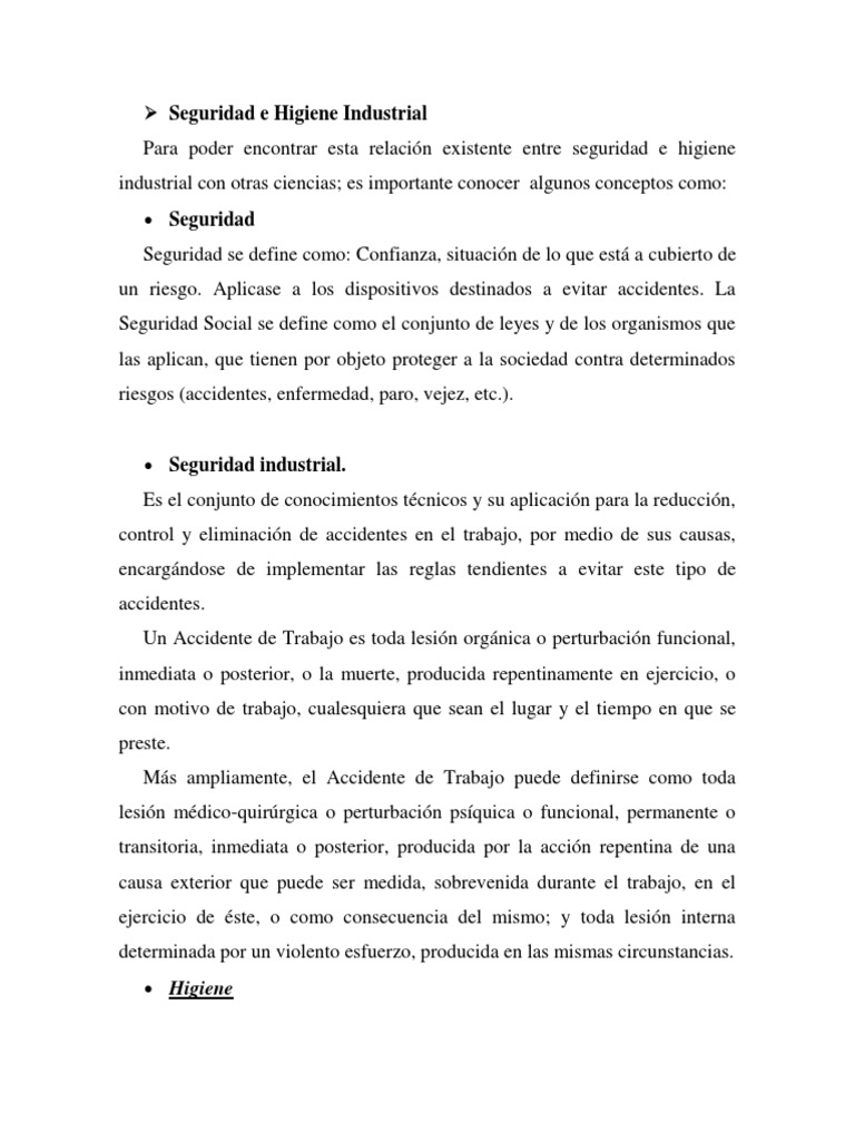 Seguridad e Higiene Industrial | PDF | Seguridad y salud ocupacional ...