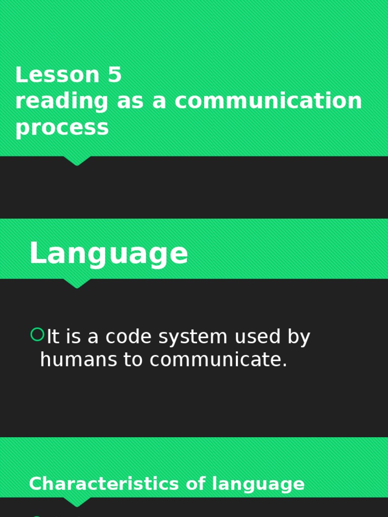 Lesson 5 - Reading As A Communication Process | PDF | Language Arts ...