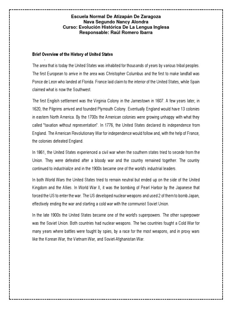 History of the United States Overview | PDF | World War II | The United ...