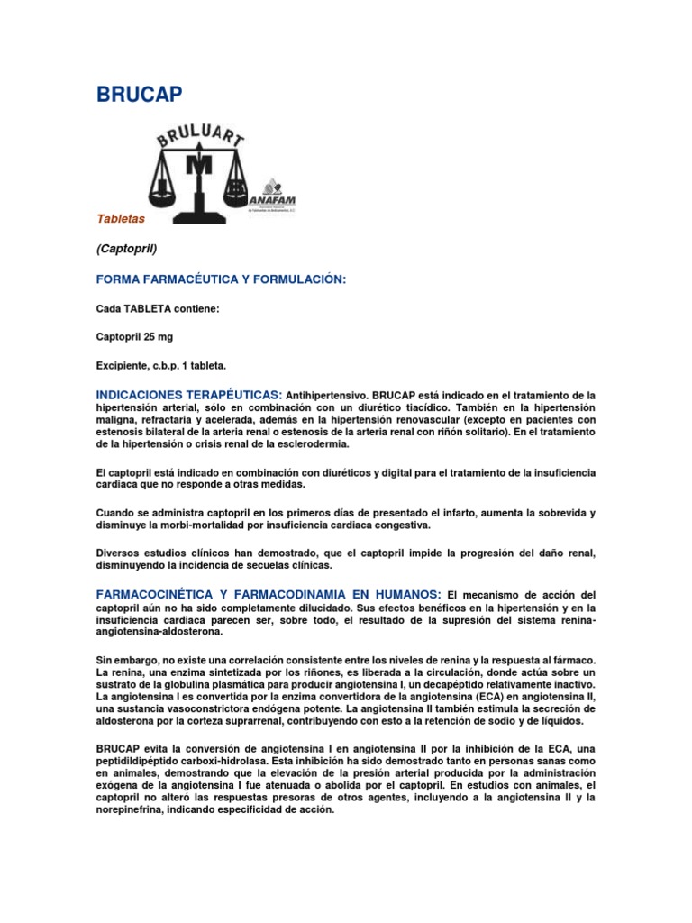 Brucap Captopril | PDF | Angiotensina | Drogas