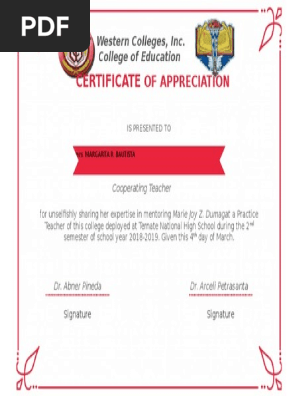 Blank Certificate Appreciation