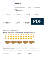 Prueba de Matemáticas Multiplicacion y Division