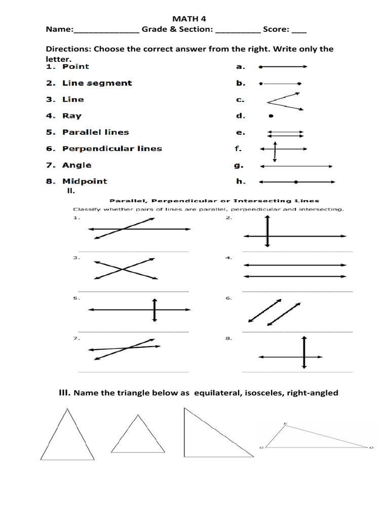 Math 4 Name: - Grade & Section: - Score: - Directions: Choose The ...