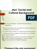 Man' Social and Cultural Background