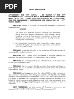 Sangguniang Panlungsod Resolution On Tennis MOA