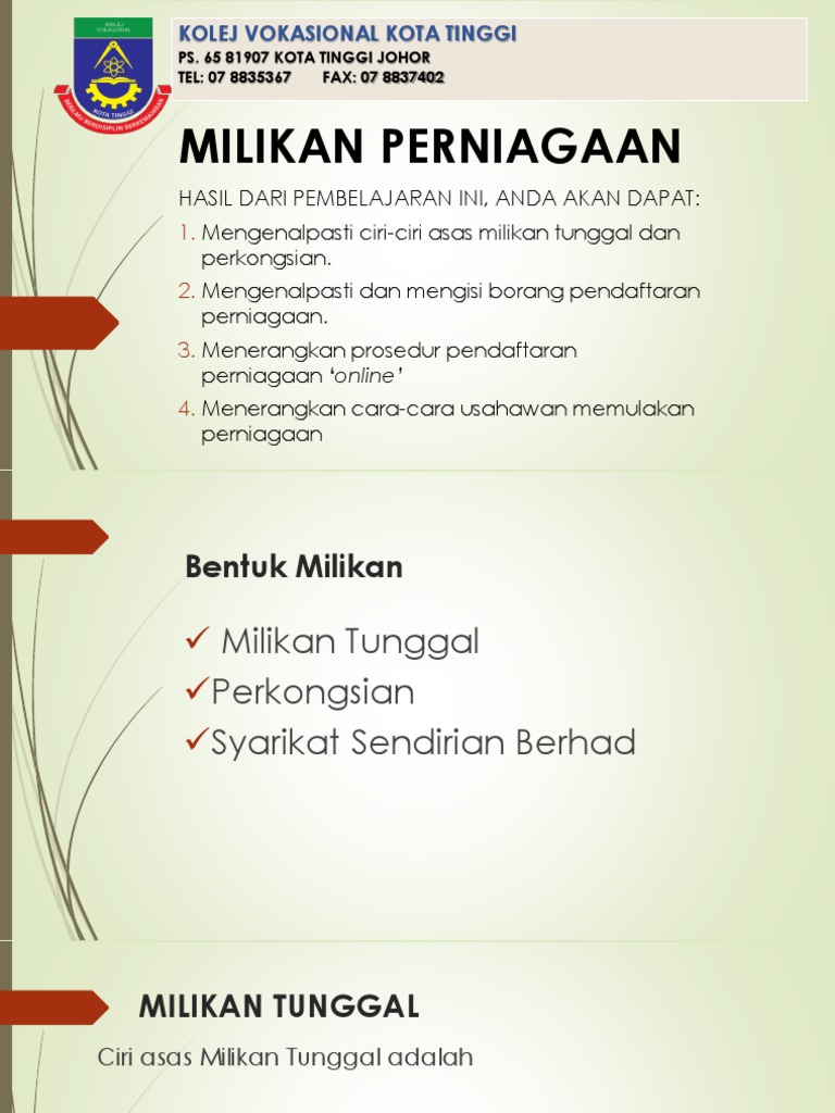 Milikan Perniagaan  PDF