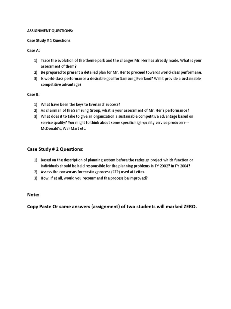 business case study questions and answers pdf