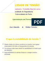 Estabilidade de Tensão: Projecto / Seminário / Trabalho Final de Curso