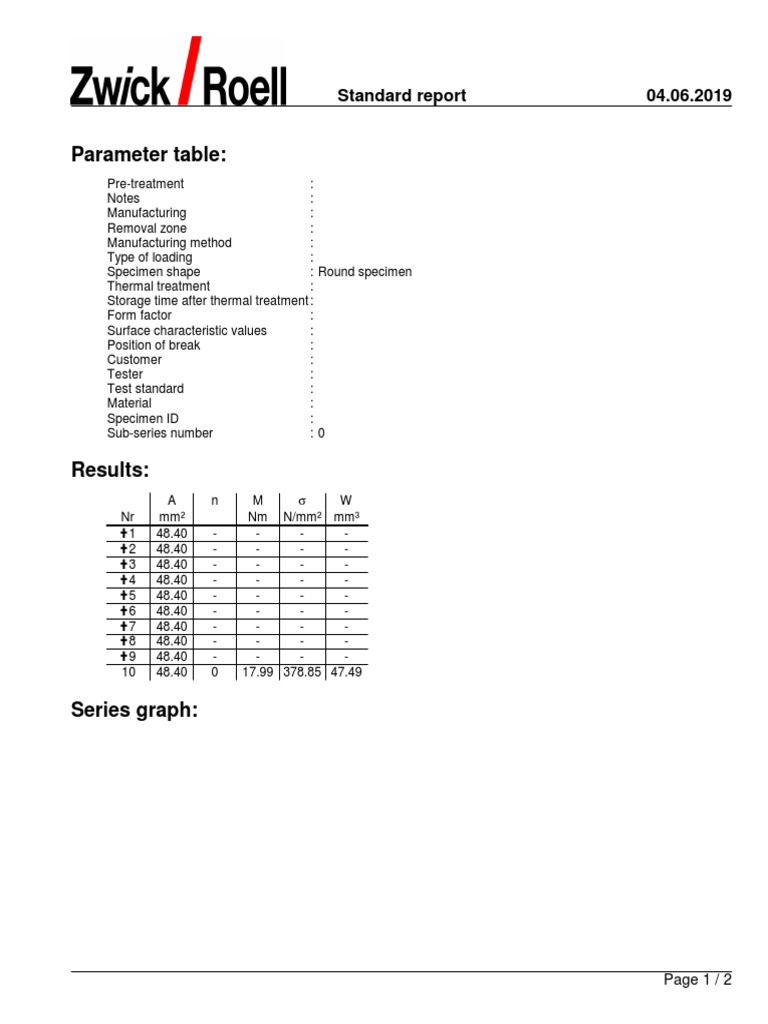 Standard Manufacturing Test Report | PDF