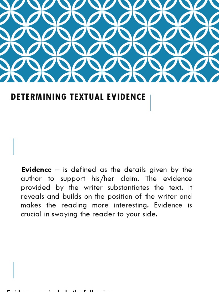Lesson 11 Determining Textual Evidence PDF