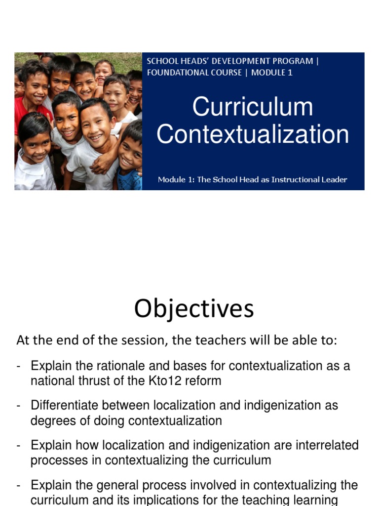 Contextualizing Curriculum in Kto12 | PDF | Curriculum ...