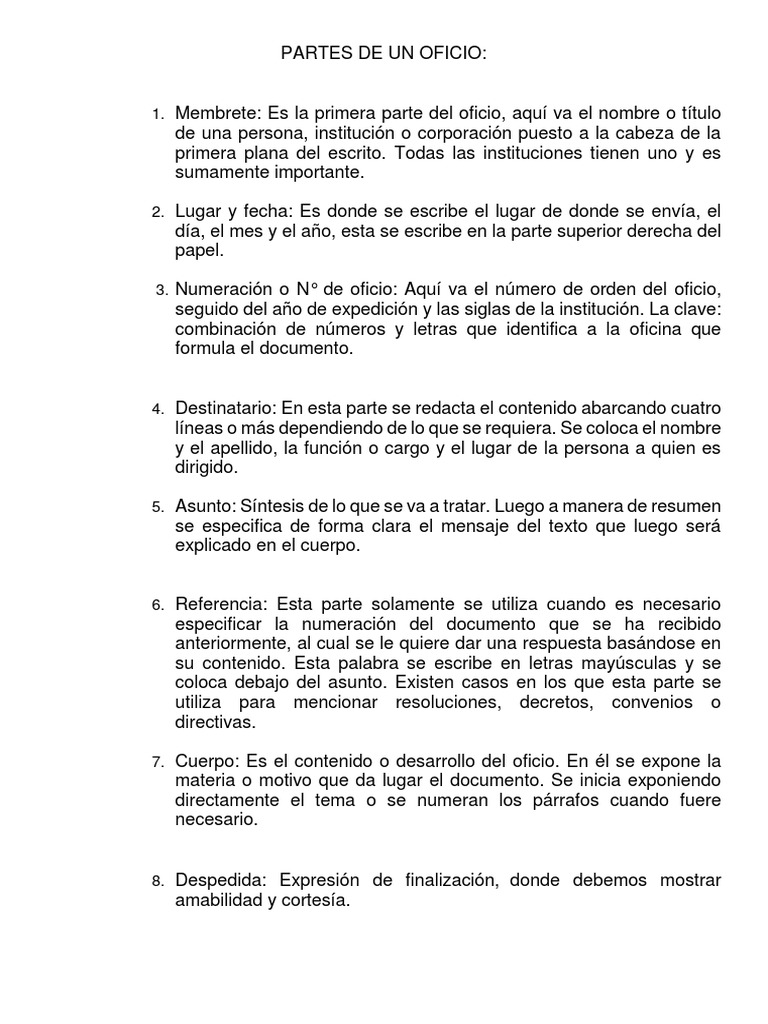 Partes de Un Oficio. PDF