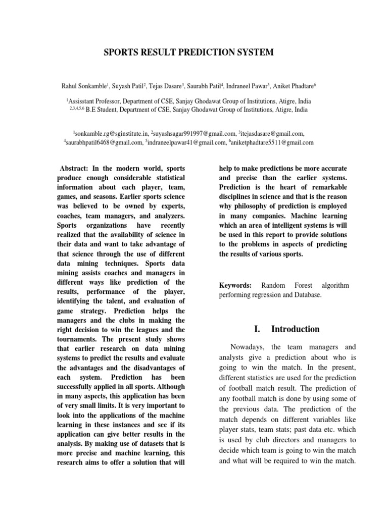 Football Match Prediction Algorithm | PDF | Prediction | Data Mining