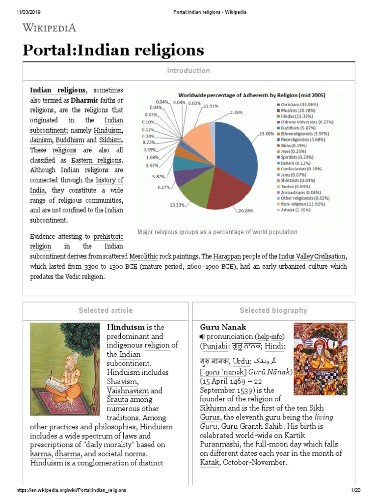 Portal - Indian Religions - Wikipedia | PDF | Zen | Guru