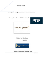 "Development & Implementation of Merchandising Plan": Internship Report