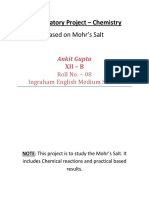 Investigatory Project - Chemistry: Based On Mohr's Salt
