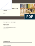 Programming in Java: Lecture-1