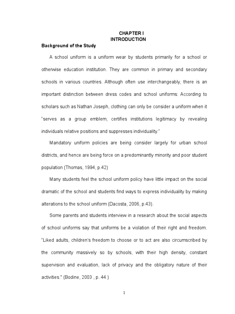 Reasons of Not Wearing School Uniforms PDF Attitude (Psychology